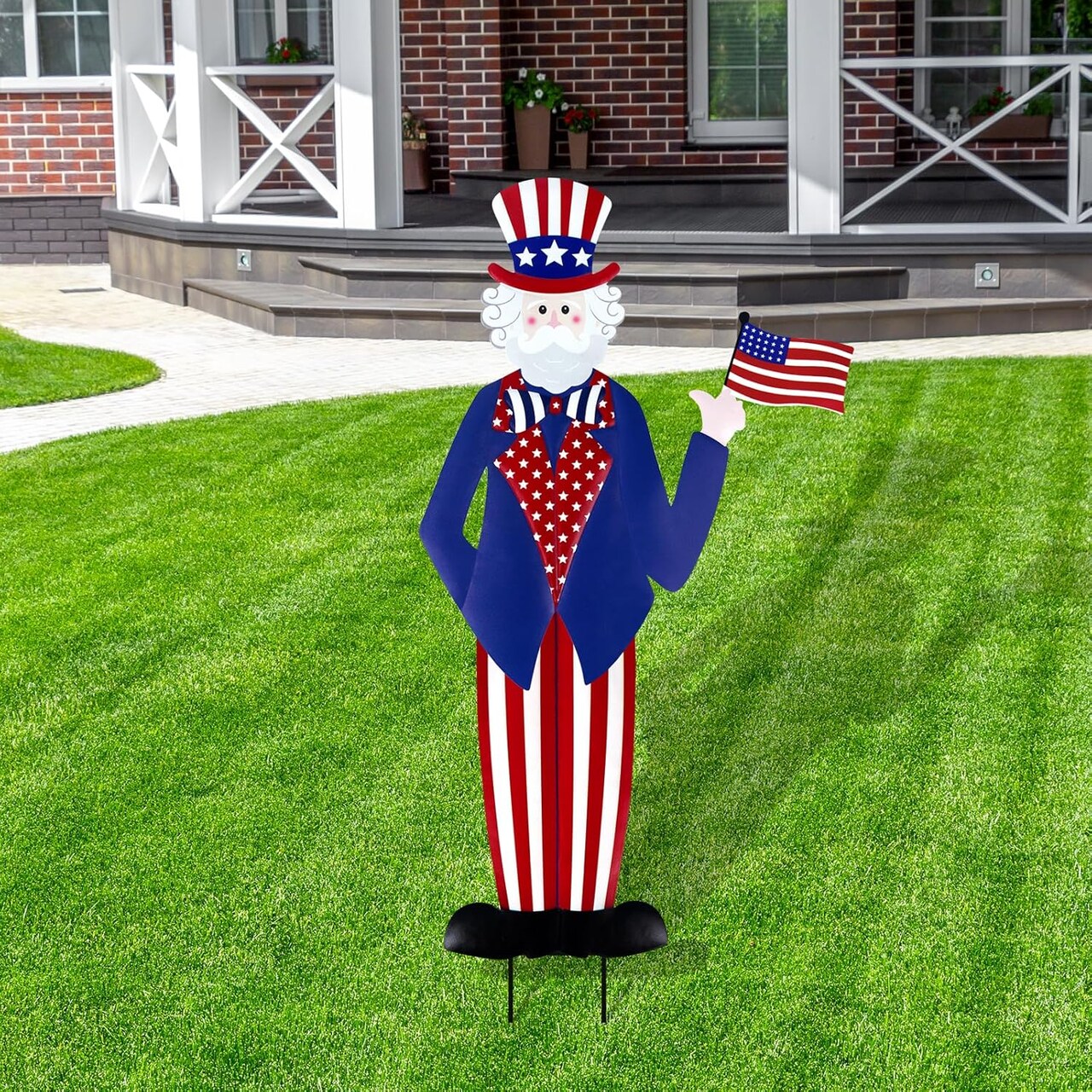 Metal Uncle Sam Yard Sign – Classic 4th of July Patriotic Garden Stake for Outdoor Lawn, Porch, and Yard Decor, Ideal for Independence Day, Memorial Day, and Veterans Day